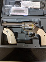 Ruger Bisley Vaquero Revolver .45LC 5.5 in 6rd. Stainless with Ivory Grips Model 5129 matching pair - 1 of 5