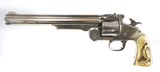 Smith & Wesson Model 3 Second Model American Single Action .44 Henry Rimfire Caliber Revolver with IVORY Grips and Factory Letter - 1 of 12