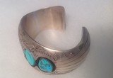 Native American turquoise and Sterling silver bracelet, signed and marked - 4 of 11