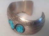 Native American turquoise and Sterling silver bracelet, signed and marked - 7 of 11
