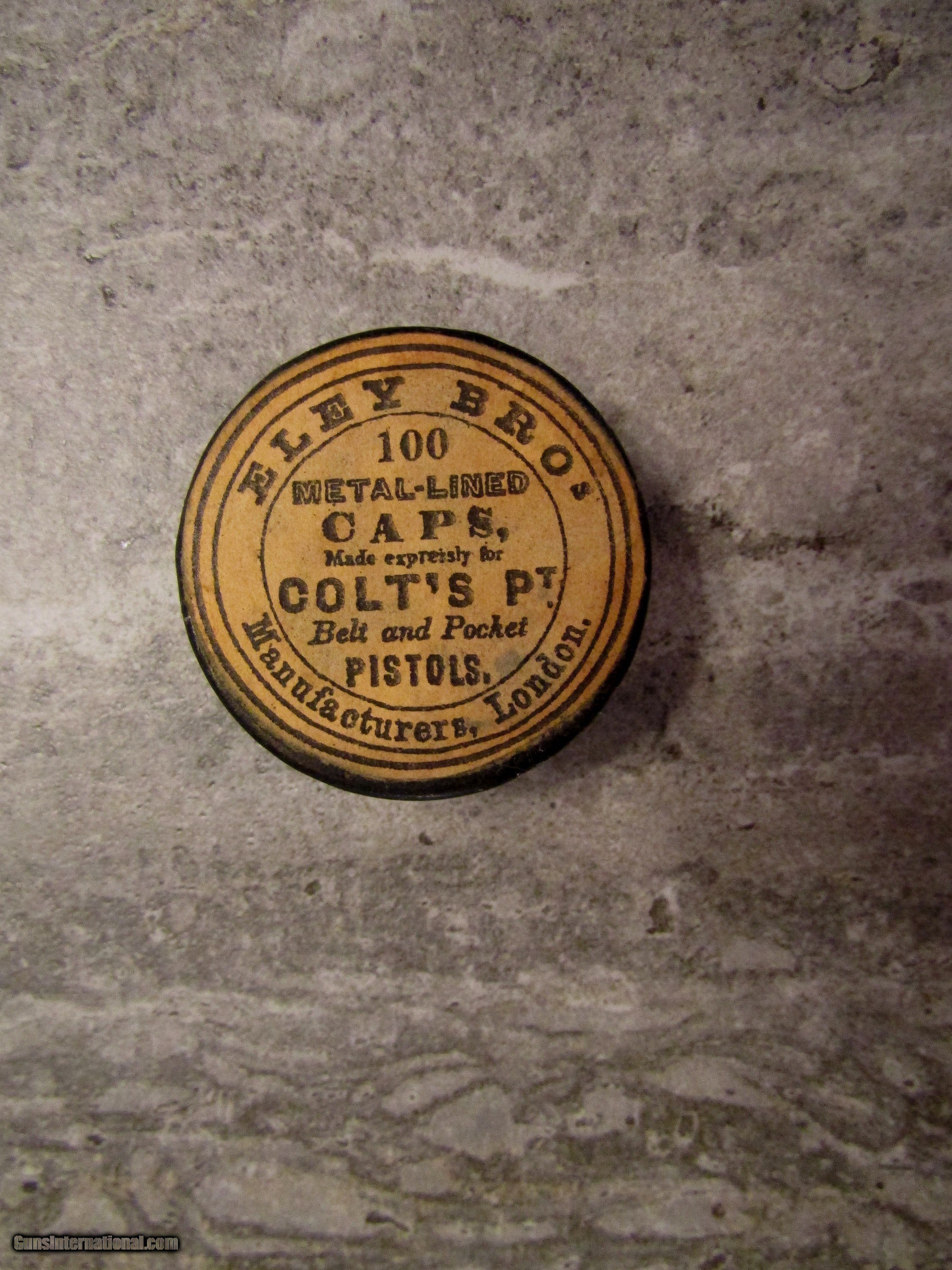 Colts Patent 100 Ct. Cap Tin for the 1849 Colt Pocket Model/1851Colt Navy