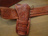 Floral Hand-Carved Belt and Holster (fits 6 Inch Python or similar) with 24 Cartridge Loops, Size 38 - 40 - 6 of 9