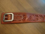 Floral Hand-Carved Belt and Holster (fits 6 Inch Python or similar) with 24 Cartridge Loops, Size 38 - 40 - 3 of 9