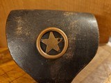 CONFEDERATE CAP BOX WITH APPLIED COPPER STAR.HAS SINGLE BELT LOOP