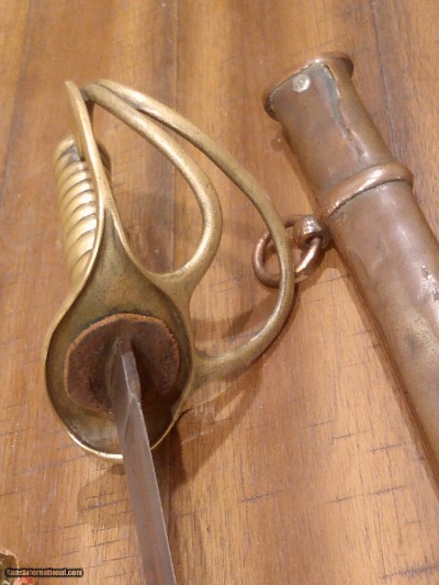 Confederate Cavalry Sword with Copper Scabbard
