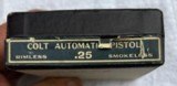 Colt 1908 pocket hammerless .25 Mfg 1940 Absolute Mint condition, wood grip panels - 7 of 9