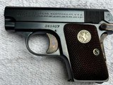 Colt 1908 Pocket Hammerless .25 Mfg 1926. Mint condition, box very good