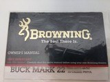 USED BROWNING BUCK MARK PISTOL
22 LONG RIFLE WITH ORIGINAL MANUAL - 2 of 12