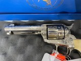 Pair of Colt Single Action Army 357 magnum 4.75" barrel custom engraved by Jerome Harper ivory grips with certification sequential serial numbers - 23 of 25