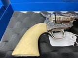 Pair of Colt Single Action Army 357 magnum 4.75" barrel custom engraved by Jerome Harper ivory grips with certification sequential serial numbers - 8 of 25