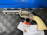 Pair of Colt Single Action Army 357 magnum 4.75" barrel custom engraved by Jerome Harper ivory grips with certification sequential serial numbers - 22 of 25