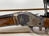 used Ballard 1885 Highwall left hand 27 "38-55 barrel installed and 32" 45-70 govt barrel included peep hole sight mounted no box very good - 13 of 22