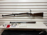 used Ballard 1885 Highwall left hand 27 "38-55 barrel installed and 32" 45-70 govt barrel included peep hole sight mounted no box very good - 1 of 22