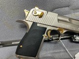 Used Magnum Research Desert Eagle - Golden Accents + 3 Mag + 850 Rounds of 50AE - 7 of 17