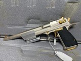 Used Magnum Research Desert Eagle - Golden Accents + 3 Mag + 850 Rounds of 50AE - 16 of 17