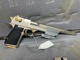 Used Magnum Research Desert Eagle - Golden Accents + 3 Mag + 850 Rounds of 50AE - 8 of 17