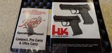 Used H&K HK45C 45 Auto
2 1/2" barrel 1 10 round magazine hard plastic case grip adjusters manuals - 4 of 22