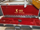 Used Krieghoff Gold Uplander K80 Trap Special. 12 gau 2 barrels custom left handed stock triggers are release release luggage case very good condition - 25 of 25