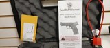 Lightly used Smith & Wesson M&P 9
9mm
4 1/8" barrel
2 16 round mags grip adjuster hard plastic case manual lock very good condition - 3 of 25