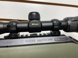 Used Ruger American 22-25021" threaded barrel nikon prostaff scope synthetic olive green stock very good condition - 4 of 21