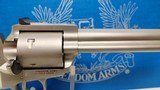 Lightly Used Freedom Arms6" revolver 2 cylinders 50 AE & 500 Wyoming Express cylinder with 450 brass leather pouch very good condition - 14 of 23