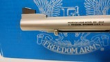 Lightly Used Freedom Arms6" revolver 2 cylinders 50 AE & 500 Wyoming Express cylinder with 450 brass leather pouch very good condition - 8 of 23