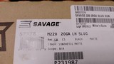 New Left Handed Savage 220 20 gauge 21" fully rifled barrel
accu-fit system
lock manual new in box - 25 of 25