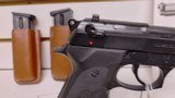 Used Beretta 92F 9mm 4.5" barrel 3 mags 2 leather pouches original manual de-cocker good working condition - 2 of 21
