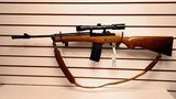 Used Ruger Mini-14 .223 20" barrel bushnell sharpshooter scope 1 30 round mag leather strap good condition - 1 of 24
