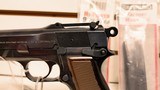 Browning Hi Power 9mm NATO original issue Bobbed Hammer military leaf sight factory box and manual 2 orig man 8 addt factory mags like new - 3 of 21