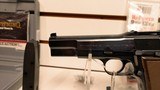 Browning Hi Power 9mm NATO original issue Bobbed Hammer military leaf sight factory box and manual 2 orig man 8 addt factory mags like new - 8 of 21