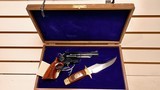 Used S&W Model 19357 magnum4" barrel in woodenTexas Ranger Commemorative Case5 3/4" State of Texas knife unfired good condition redu - 1 of 22