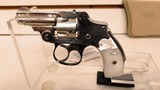 Used Smith & Wesson Safety Hammerless 32 SW short2" barrel nickle finish mother of pearl grips DOM 1902 good condition reduced - 1 of 21