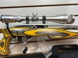 Used Ruger 10/22 VolQuart custom bbl 22 LR calib scope custom stock yellow/black 1 25 rnd mag very good condition - 10 of 12