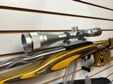 Used Ruger 10/22 VolQuart custom bbl 22 LR calib scope custom stock yellow/black 1 25 rnd mag very good condition - 5 of 12