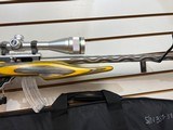 Used Ruger 10/22 VolQuart custom bbl 22 LR calib scope custom stock yellow/black 1 25 rnd mag very good condition - 11 of 12