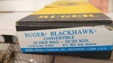 Used ruger Black hawk Conversion .32 H&R Mag& 32/20 Win6.5" bbl original box good condition - 17 of 18