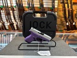 USED Glock 42 - Stainless / Purple cerakote - Apollo Customs - NEVER FIRED - 1 of 4