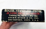 RUGER STANDARD PISTOL 22 Caliber Pre Mark 4 3/4" Barrel Mint in Original Box. - 1 of 4