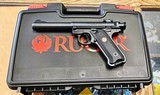 RUGER MARK IV TARGET BLUED 22 LR NEW WITH TWO 10 ROUND MAGAZINES - 1 of 1