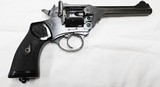 WEBLEY MARK IV 38 ENGLISH CALIBER REVOLVER COMPLETE WITH BELT AND HOLSTER VERY NICE! - 3 of 7