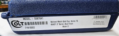 Model COLT: 1911 MK IV Series 70 Gold Cup National Match NEW