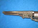 DELUXE NIMSCHKIE ENGRAVED COLT MODEL 1851 PERCUSSION NAVY REVOLVER WITH FACTORY DELUXE GRIPS & ITS ORIGINAL SILVER FINISH IN EXCELLENT CONDITION - 3 of 13