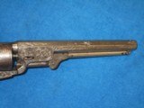 DELUXE NIMSCHKIE ENGRAVED COLT MODEL 1851 PERCUSSION NAVY REVOLVER WITH FACTORY DELUXE GRIPS & ITS ORIGINAL SILVER FINISH IN EXCELLENT CONDITION - 6 of 13