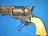 DELUXE NIMSCHKIE ENGRAVED COLT MODEL 1851 PERCUSSION NAVY REVOLVER WITH FACTORY DELUXE GRIPS & ITS ORIGINAL SILVER FINISH IN EXCELLENT CONDITION - 2 of 13