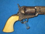 DELUXE NIMSCHKIE ENGRAVED COLT MODEL 1851 PERCUSSION NAVY REVOLVER WITH FACTORY DELUXE GRIPS & ITS ORIGINAL SILVER FINISH IN EXCELLENT CONDITION - 5 of 13
