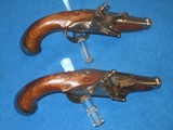 A SCARCE & EARLY 1800'S PAIR OF SMALL FRENCH FLINTLOCK CANNON BARREL PISTOLS IN MINTY CONDITION! - 1 of 15