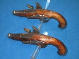 A SCARCE & EARLY 1800'S PAIR OF SMALL FRENCH FLINTLOCK CANNON BARREL PISTOLS IN MINTY CONDITION! - 2 of 15