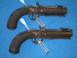 A VERY SCARCE PAIR OF MID 1800'S CASED "R. SCOTT, LONDON" FLIP BAYONET PERCUSSION BELT PISTOLS WITH BELT HOOKS IN VERY NICE CONDITION! - 4 of 20