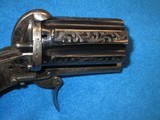 AN EARLY CIVIL WAR VERY FINELY MADE DELUXE ENGRAVED FRENCH MARKED PARIS APACHE PINFIRE PEPPERBOX PISTOL IN IN EXCELLENT CONDITION! - 5 of 11
